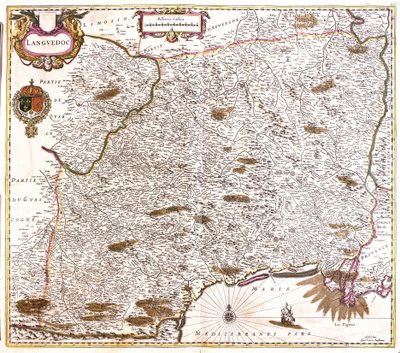 Mapa Languedocu (Francie) (lept od Frederick de Wit