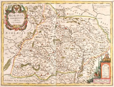 Mapa Moravy (Česká republika) (lept od Frederick de Wit