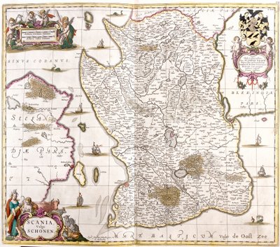 Mapa Scany (Švédsko) (lept od Frederick de Wit