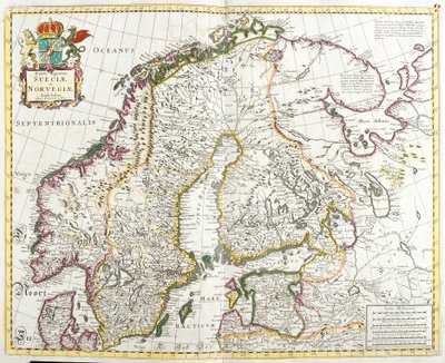 Mapa Švédska a Norska (lept od Frederick de Wit