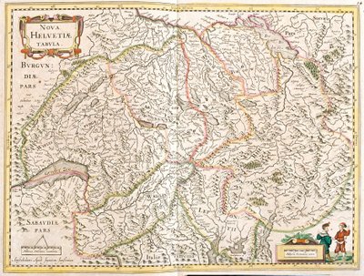 Mapa Švýcarska (lept od Frederick de Wit