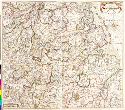 Mapa Vestfálska (Německo) (lept od Frederick de Wit