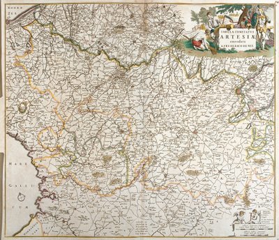 Mapa hraběte z Artois (Francie) (lept od Frederick de Wit