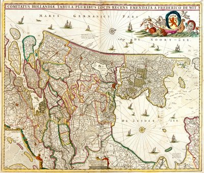 Mapa hraběte z Holandska (Nizozemsko) (lept od Frederick de Wit
