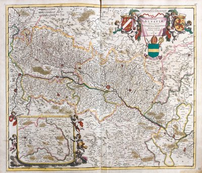Mapa Alsaského vévodství (Francie) (lept od Frederick de Wit