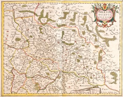 Mapa Slezského vévodství (Německo a Česká republika) (lept od Frederick de Wit