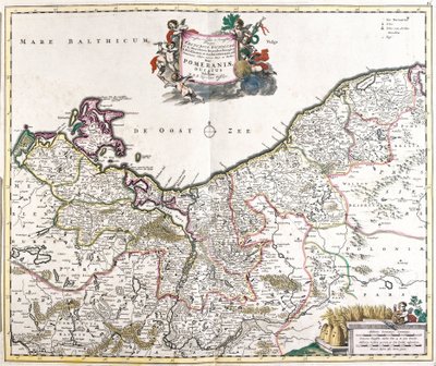 Mapa vévody z Pomořanska (Polsko) (lept od Frederick de Wit