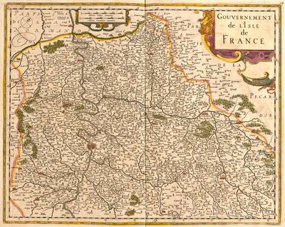 Mapa Ile de France (Francie) (lept od Frederick de Wit