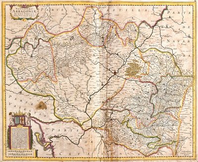 Mapa Aragonského království (Španělsko) (lept od Frederick de Wit