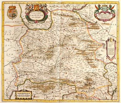Mapa Kastilského království (Španělsko) (lept od Frederick de Wit