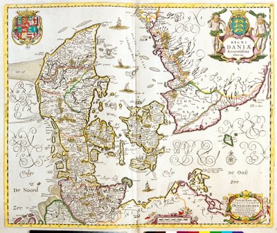 Mapa Dánského království (lept od Frederick de Wit