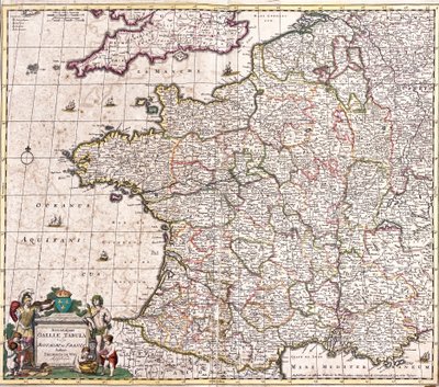 Mapa Francouzského království (lept od Frederick de Wit