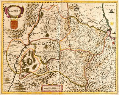 Mapa Navarrského království (Francie) (lept od Frederick de Wit