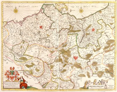 Mapa Braniborského markrabství (Německo) (lept od Frederick de Wit