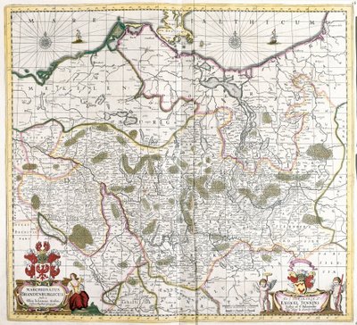 Mapa Braniborského markrabství (Německo) (lept od Frederick de Wit
