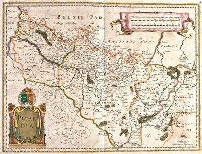 Mapa provincie Picardie (Francie) (lept od Frederick de Wit