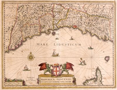 Mapa Genové republiky (Itálie) (lept od Frederick de Wit