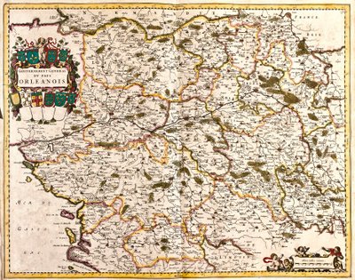 Mapa vlády státu Orléan (Francie) (lept od Frederick de Wit