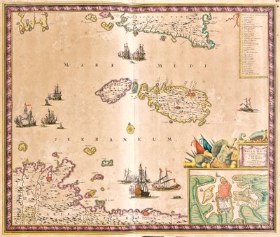 Mapa ostrova Malta (lept od Frederick de Wit