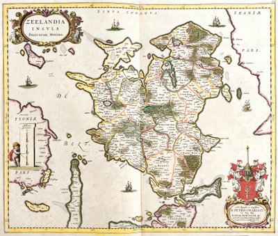 Mapa ostrova Zelande (Nizozemsko) (lept od Frederick de Wit