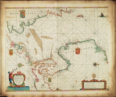 Pascaart van de Noort Zee verthoonende in zich alle de Custen en havens daer rontom gelegen. od Frederick de Wit
