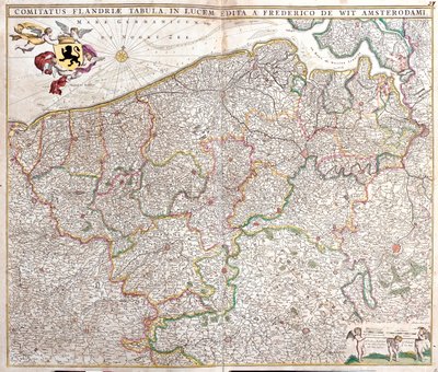 Zeeland, Nord-Pas-de-Calais, Vlámsko, Valonsko, Brusel, Nizozemsko, Francie, Belgie od Frederick de Wit