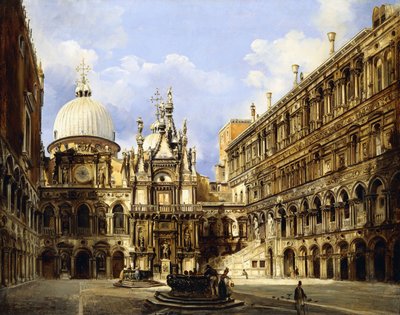 Nádvoří Dóžecího paláce, Benátky, 1841 od Frederico Moja
