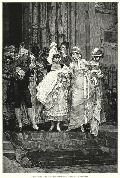 Křest v době direktoria, revoluční Francie od Frederik Hendrik (after) Kaemmerer