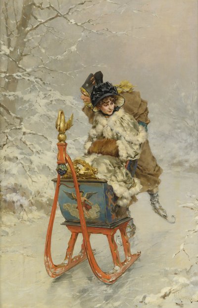 Jízda na saních od Frederik Hendrik Kaemmerer