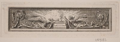 Ornament s oltářem a dvěma anděly od Frederik Ludvig  Bradt
