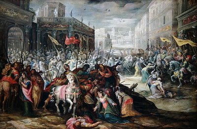 Smíření mezi Římany a Sabiny (olej na plátně) od Frederik Valckenborch