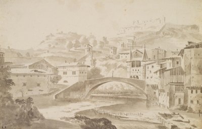 Vídeň, nedaleko Lyonu. Pont Saint-Martin nad floden Gére. TELEVIZE. Převorství Saint-Martin, t.h. Porte de la Rochette a slottet Pipet od Frederik de Moucheron