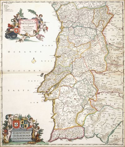 Mapa zobrazující Portugalsko, kolem roku 1680 od Frederik de Wit