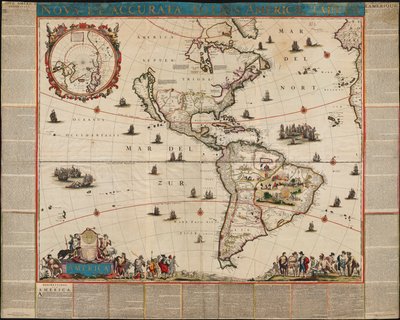 Noua et accurata totius Americae tabula od Frederik de Wit