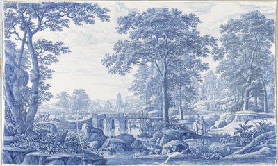 Plaketa s italskou krajinou Deska s italskou krajinou od Frederik van Frytom (attributed to)