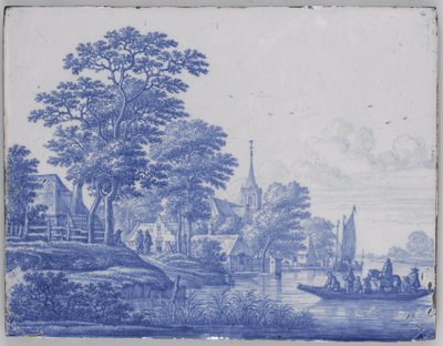 Obdélníková deska s říční krajinou od Frederik van Frytom (attributed to)