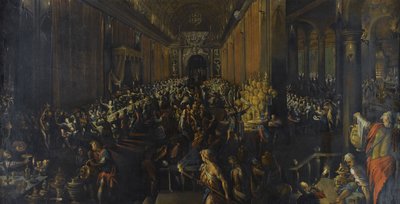 Svátek Belšazar, 1596 od Frederik van Valckenborch