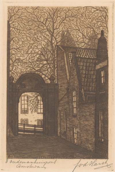 Oudemanhuispoort v Amsterdamu od Frederik van der Harst (signed by artist)