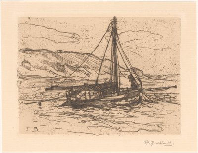 Krevetová loď na moři od Frederika Henriëtte Broeksmit (signed by artist)
