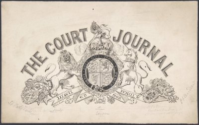 Návrh titulní strany pro The Court Journal, 1830-62. od Freeman Gage Delamotte