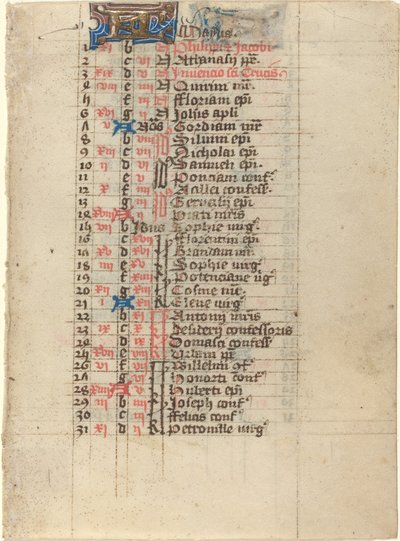 Stránka z Knihy hodin od French 15th Century