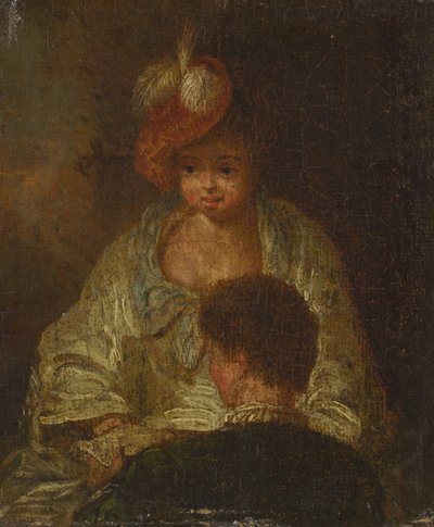 Mladá žena a muž od French 18th Century