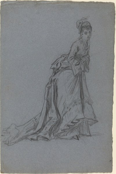 Módní mladá žena krok vpřed od French 19th Century