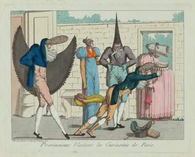 Provinciály navštěvující kuriozity Paříže od French 19th Century