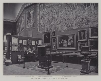 Pokoj z 18. století v Muzeu dětství v Petit Palais, Paříž (černobílá fotografie) od French Photographer