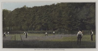 Tenis na trávníku v Lycee Michelet, Vanves, Paříž (barevné foto) od French Photographer