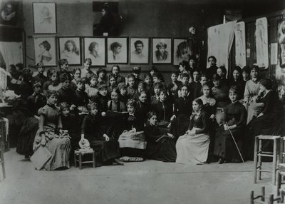 Academie Julian, Paříž, skupina studentů umění od French Photographer