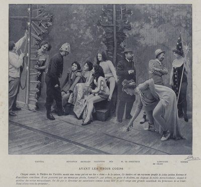 Herci a herečky v Theatre des Varietes, Paříž (č/b foto) od French Photographer