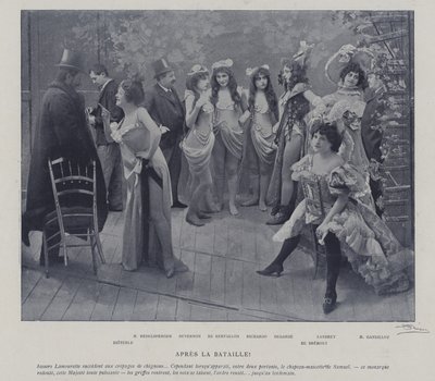 Herečky v Theatre des Varietes, Paříž, po představení (č/b foto) od French Photographer