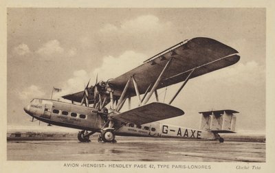 Avion Hengist Hendley Strana 42, Typ Paříž-Londýn od French Photographer